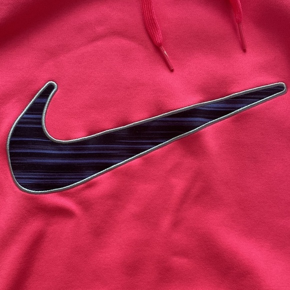 Nike Thermafit Womens Pullover‎ Hooded Sweatshirt Hoodie Hoody Pink Gray - Picture 2 of 9